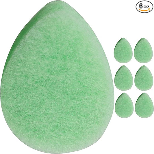 KOL Face Scrubber, Cucumber Infused Exfoliating Facial Cleansing Pads, Disposable Exfoliator Face Sponge for Daily Cleaning and Makeup Removal, 6 Count