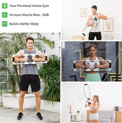 Push Down Bar Machine - Chest Expander at Home Workout Equipment, Arm Exerciser - Portable Spring Resistance Exercise Gym Kit for Home, Travel or Outdoors