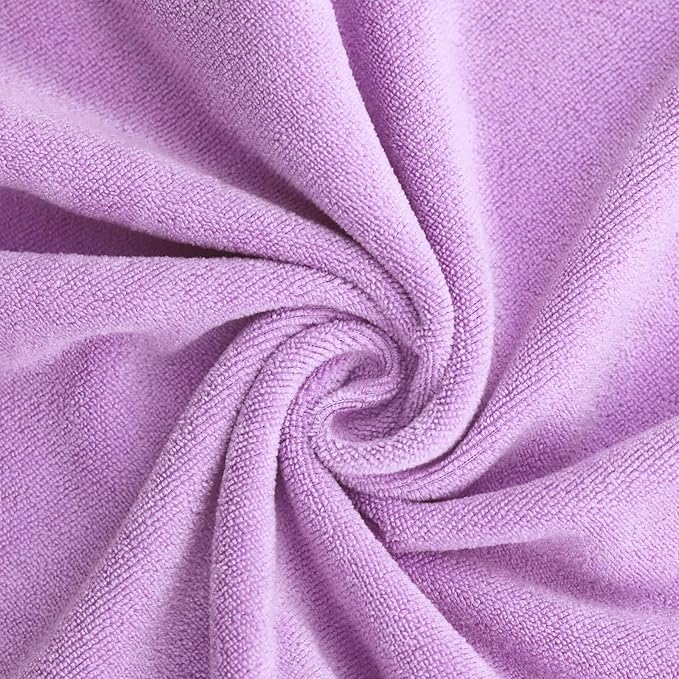 Microfiber Gym Towels Bigger Size Super Soft for Exercise Fitness, Sports, Workout, 380-GSM 15-Inch x 31-Inch Quick-Drying Towels (3 Pack, Pure Purple)