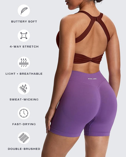 Aoxjox Women's Workout Sports Bras Twist Front Fitness Training Gym Bra Yoga Crop Lola Tank