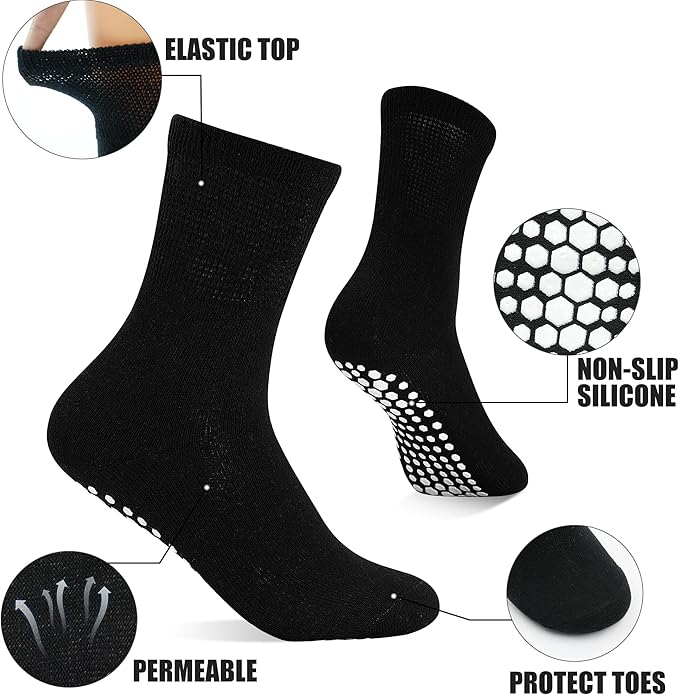 ELUTONG Pilates Grip Socks for Women Non Slip Yoga Grippy Socks Woman for Pure Barre Ballet Dance Hospital 6 Pack