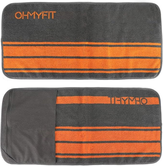 Smart Fitness Towel with Zippered Pocket - Gym Towel for Men & Women - Multifunctional Exercise Towel - Quick Dry Sweat Towel for Workout, Yoga, Tennis, Sports & More (Gray, Pack of 1)