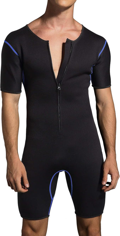 Bakerdani Men's Neoprene Waist Trainer Sauna Suit Body Shaper for Fitness Gym Exercise Training