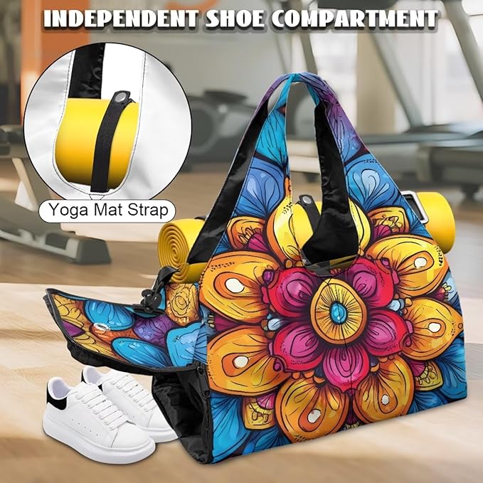 Yoga Mat Bag for Women Men Large Carryall Tote with Adjustable Shoulder Strap for Gym Yoga Travel Pilates Office