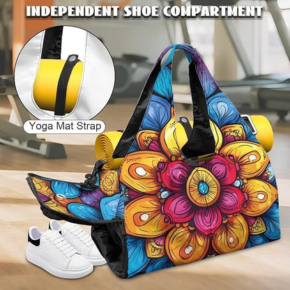 Yoga Mat Bag for Women Men Large Carryall Tote with Adjustable Shoulder Strap for Gym Yoga Travel Pilates Office