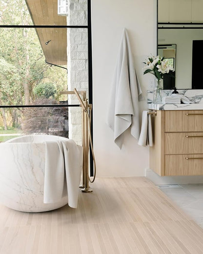 Cozy Earth Complete Waffle Bath Bundle - 60% Cotton 40% Viscose from Bamboo - Quick Dry & Ultra-Soft Waffle Weave Bath Towels - 4 Washcloths, 2 Hand Towels, 2 Bath Towels, 2 Bath Sheets, Light Grey