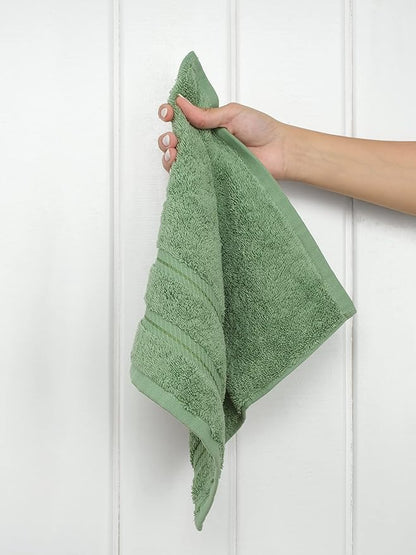 American Soft Linen Luxury Washcloths for Bathroom, 600 GSM 100% Cotton 4 Piece Turkish Wash Cloth Set, 13x13 in Soft Rags for Body and Face, Sage Green Washcloths