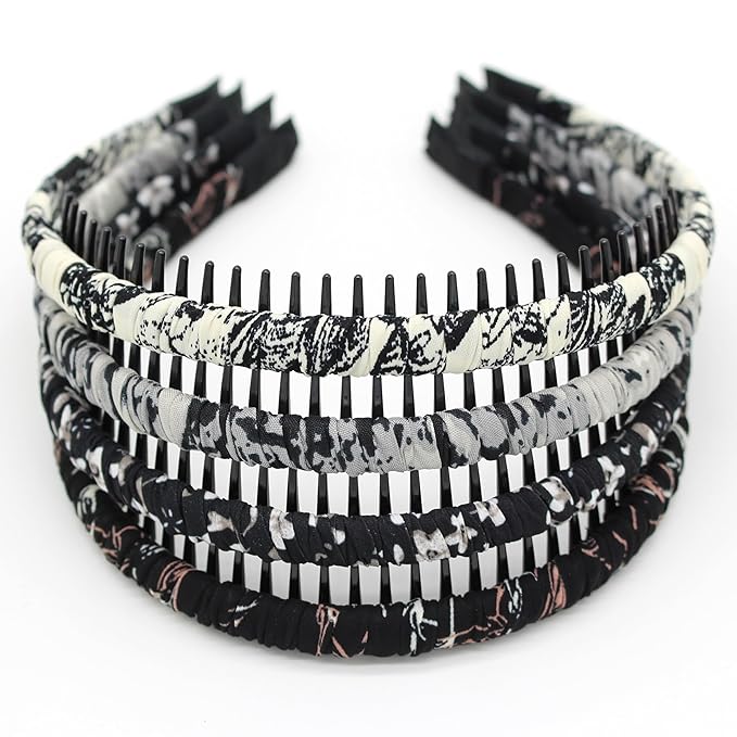 hair bands for women's hair,plastic headbands for women,fashion hair accessories Suitable Daily Use,Spa,Parties and Yoga(pack of 4)