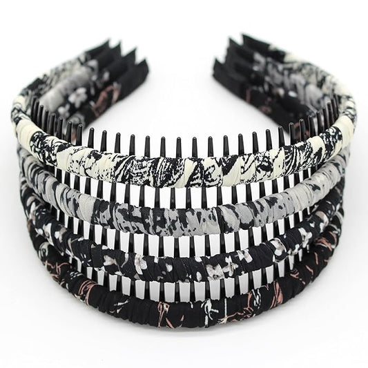 hair bands for women's hair,plastic headbands for women,fashion hair accessories Suitable Daily Use,Spa,Parties and Yoga(pack of 4)