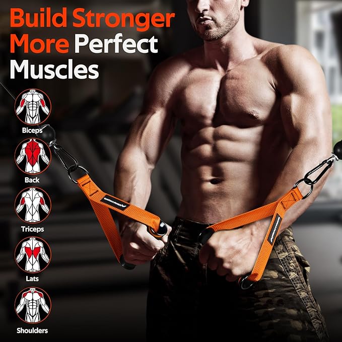 RENRANRING Gym Exercise Handles, Replacement Handle Attachments for Cable Machine Pulleys, Resistance Band and Strength Trainer, Pull Down Workout Accessories, Home Gym Add On Equipment