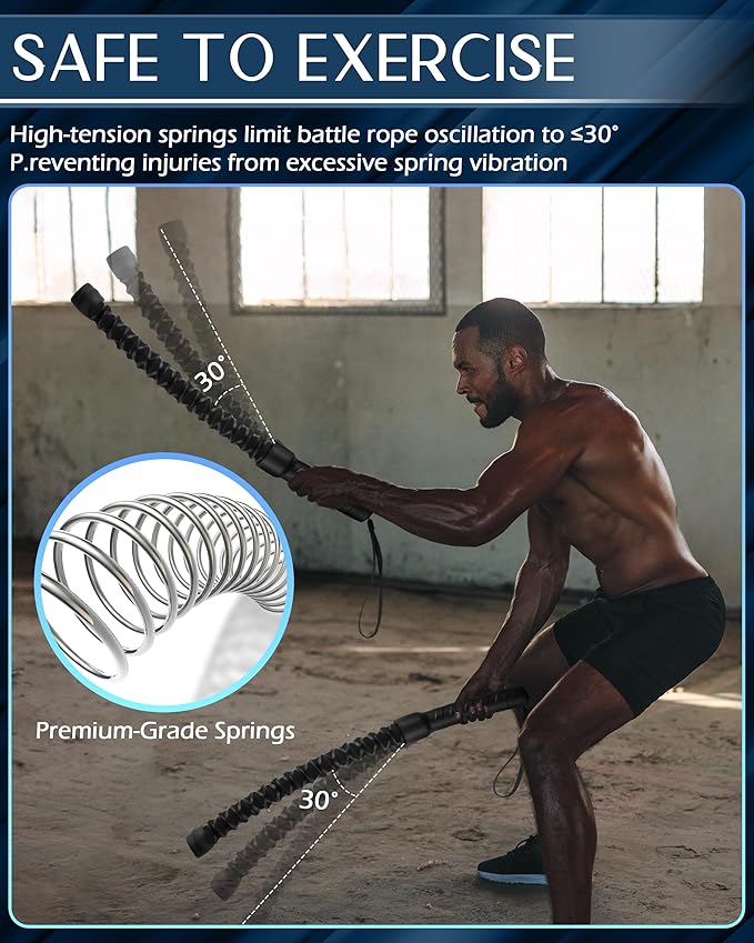 Ropeless Battle Ropes, Cordless Battle Ropes Workout Equipment, Heavy Duty Weighted Wireless Rope, Exercise Lightweight Device HIIT, Portable Training Flow Rope men, Cardio Trainer for home gym