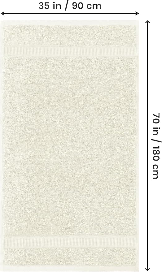 Utopia Towels Luxurious Jumbo Bath Sheet 2 Piece, 600 GSM, 35 by 70 Inches, 100% Ring Spun Cotton, Highly Absorbent and Quick Dry Extra Large Bath Towel, Super SoftTowel, Ivory