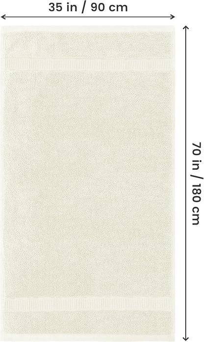 Utopia Towels Luxurious Jumbo Bath Sheet 2 Piece, 600 GSM, 35 by 70 Inches, 100% Ring Spun Cotton, Highly Absorbent and Quick Dry Extra Large Bath Towel, Super SoftTowel, Ivory
