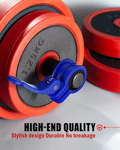 Mini Pro Barbell Clips 1 inch I Multi-Size Adjustable Barbell Collar I 1 inch Barbell ClampsIQuick Release Weight Clips Pair of Locking for Dumbbell Bar