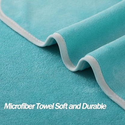 Microfiber Gym Towels Bigger Size Super Soft for Exercise Fitness, Sports, Workout, 380-GSM 15-Inch x 31-Inch Quick-Drying Towels (3 Pack, Green)