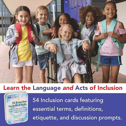 Mind Brain Emotion 52 Essential Inclusion Skills - A to Z Guide to Kindness, Compassion, Respect for Diversity and Disabilities - Educational Cards and Health Advocate to Teach Kids Empathy