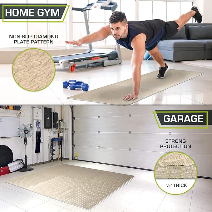 ProsourceFit Puzzle Exercise Mat ½ in, EVA Interlocking Foam Floor Tiles for Home Gym, Mat for Home Workout Equipment, Floor Padding for Kids