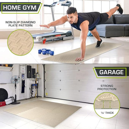 ProsourceFit Puzzle Exercise Mat ½ in, EVA Interlocking Foam Floor Tiles for Home Gym, Mat for Home Workout Equipment, Floor Padding for Kids
