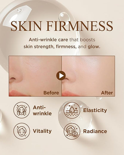 Bon Yeon Jin Korean Red Ginseng Face Essence Serum Gift Set - Anti-Aging Deep Hydration Nourishing Wrinkle Improvement with Ceramide Adenosine for Resilient Skin, 1.69 fl.oz.