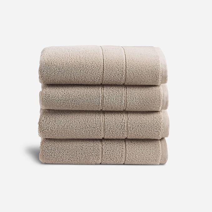 Brooklinen Super-Plush Turkish Cotton Bath Towel Set - Includes 4 Bath Towels Cotton, 820 GSM, Highly Absorbent, Machine Washable, Perfect for Home & Bathroom (Driftwood)