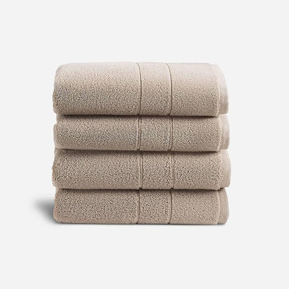 Brooklinen Super-Plush Turkish Cotton Bath Towel Set - Includes 4 Bath Towels Cotton, 820 GSM, Highly Absorbent, Machine Washable, Perfect for Home & Bathroom (Driftwood)