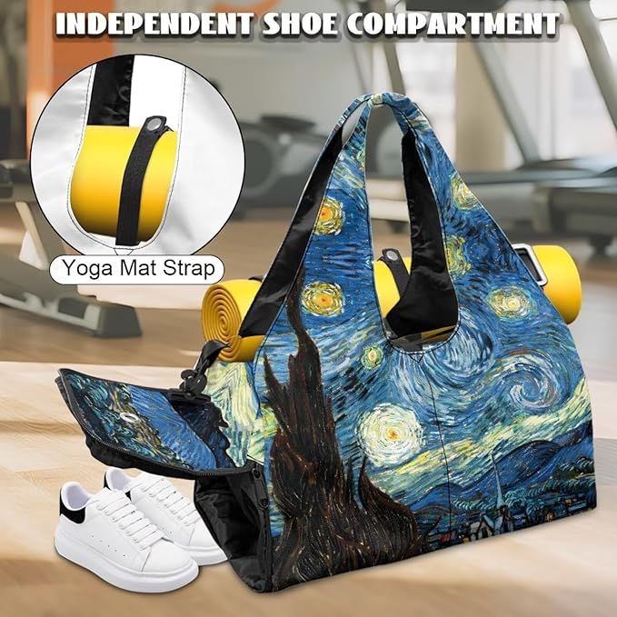 Yoga Mat Bag for Women Men Large Carryall Tote with Adjustable Shoulder Strap for Gym Yoga Travel Pilates Office