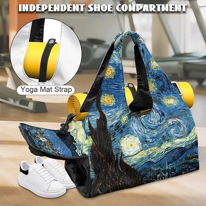 Yoga Mat Bag for Women Men Large Carryall Tote with Adjustable Shoulder Strap for Gym Yoga Travel Pilates Office