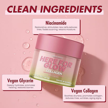 Sunday Essence Collagen Night Cream - Dermatologist Tested, Korean Skin Care, Anti-Aging - Hydrating Moisturizer, Retains Moisture - Vegan, Non- GMO, Clean Beauty, 95% Natural - 1 Pack