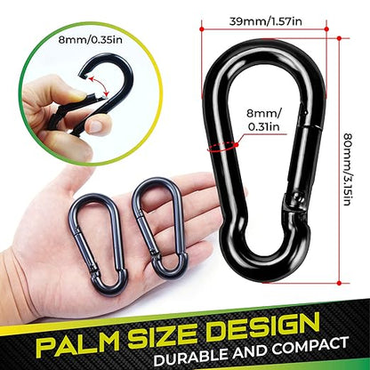 6Pcs 3.15In Spring Snap Hooks 460LBS Capacity, Utility Hook Clip, Heavy Duty Rope Connector, Quick Link Snap Hooks for Indoor & Outdoor, Hanging, Camping, Fishing, Hiking