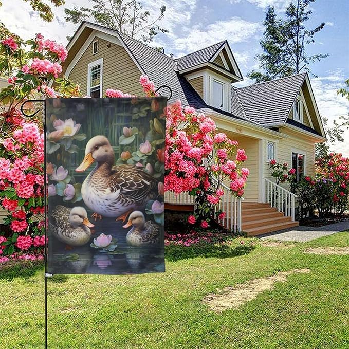 Ducks Family Garden Flag 12x18 In Double Sided Yard Flags Lawn Sign Decor No Flagstand