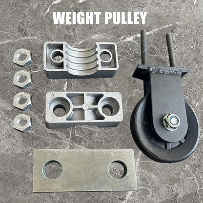 KORIKAHM Power Rack Pulley Attachment, LAT Pulldown Machine - Cable & Weight Dual Pulley System for Home Gym Strength Training, Power Racks