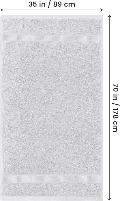 Utopia Towels Luxurious Jumbo Bath Sheet 2 Piece, 600 GSM, 35 by 70 Inches, 100% Ring Spun Cotton, Highly Absorbent and Quick Dry Extra Large Bath Towel, Super Soft Towel, Silver