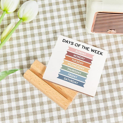 Mental Health Awareness Gift, Counseling Office Must Haves, Days of The Week Wood Sign With Wooden Stand, Encouragement Gift for Psychologist School Counselor Student Boys Girls Best Friends