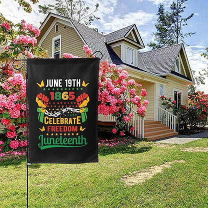 Juneteenth Garden Flag – 12.5x18 Inch Outdoor juneteenth Decorations Banner, african american flag, Yard Decor, Black History Month, Freedom Day Gift