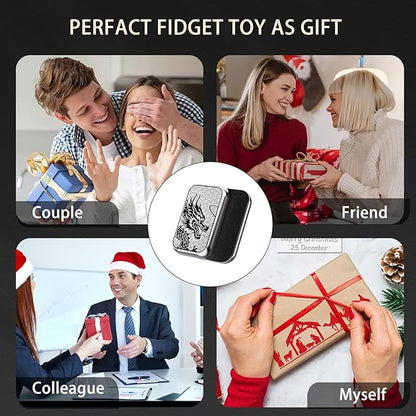 Fidget Slider, Metal Fidget Toy Adults-Smooth Operation with Mesmerizing Sounds, Stress Relief & Anxiety ADHD, Durable Pocket Desk Toy, for Friends, Perfect for Office, Home, Wait(Silver)