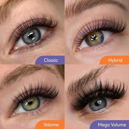 Cashmere Volume Eyelash Extensions Premium Individual Lashes - 0.03mm Thickness D Curl 13mm Single Length - Super Soft Matte Black Single Eyelash Easy to Fan for Professional Salon Use