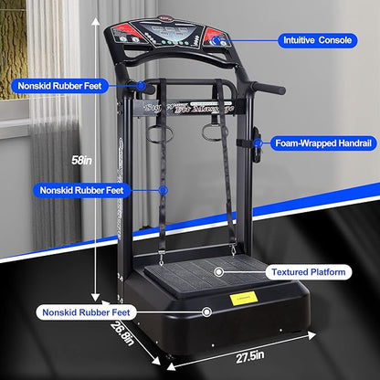 Vibration Platform Workout Machine, Heavy Duty Recovery Whole Body Circulation Vibration Plate 400bl Support for Home Trainer Gym Equipment