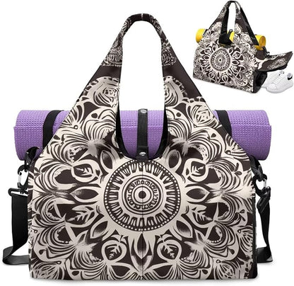 Yoga Mat Bag for Women Men Large Carryall Tote with Adjustable Shoulder Strap for Gym Yoga Travel Pilates Office