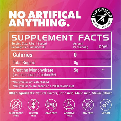 Gains in Bulk Instantized Creatine Monohydrate for Women and Men, Soluble Pre Workout Powder, Supports Muscle Building, Strength and Performance, Bodybuilding Supplements, Sour Gummy, 30 Servings