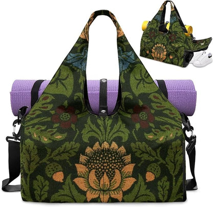 Yoga Mat Bag for Women Men Large Carryall Tote with Adjustable Shoulder Strap for Gym Yoga Travel Pilates Office