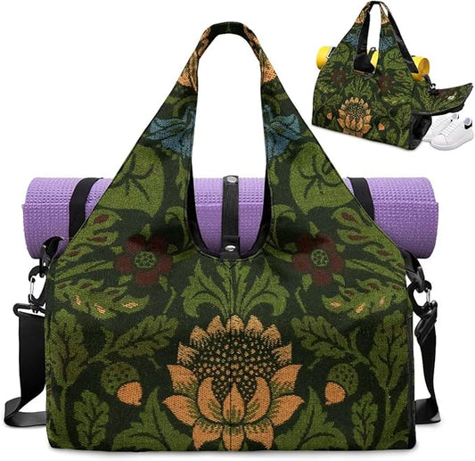 Yoga Mat Bag for Women Men Large Carryall Tote with Adjustable Shoulder Strap for Gym Yoga Travel Pilates Office