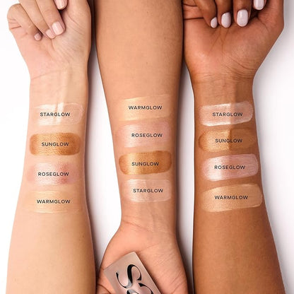 Saie Glowy Super Gel - Hydrating Makeup Primer and Illuminating Glow Serum Enriched with Vitamin C and Squalane Oil - All-Over Liquid Highlighter Makeup for Instant Glass Skin - Warmglow (1 oz)