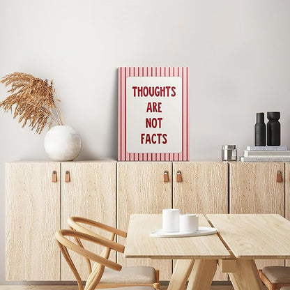 XWELLDAN Pink Mental Health Thoughts Are Not Facts Framed Canvas Wall Art Decor, Mental Health Therapy Psychologist Counselor Office Decor, 11x14 Inches