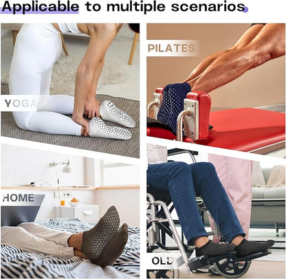 Muezna 6 Pairs Pilates Grip Socks for Women, Non Slip Yoga Socks with Grips, Grippy Socks for Barre, and Hospital