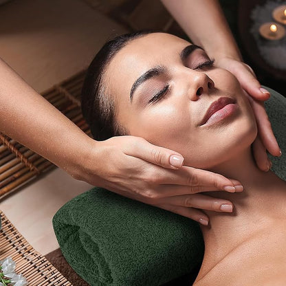 Utopia Towels Cotton Bleach Proof Salon Towel 16 by 27 inches, Bleach Safe Gym 100% Cotton Hand Towel, 24 Pack, Forest Green