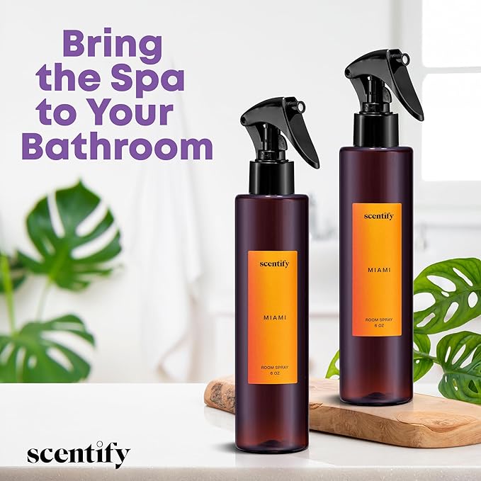 Scentify Miami Odor Neutralizing Room Spray – Luxury Cashmere, Floral & Musky Wood Fragrance, Instant Odor Eliminator for Home, Office & Car – 6 oz