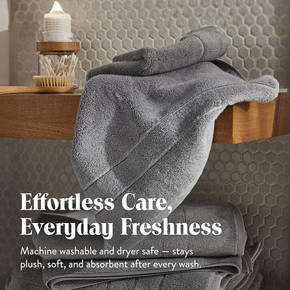 Brooklinen Super-Plush Turkish Cotton Hand Towels Set of 2 Cotton, 820 GSM, Highly Absorbent, Machine Washable, Perfect for Home & Bathroom (20"x30", Smoke Gray)