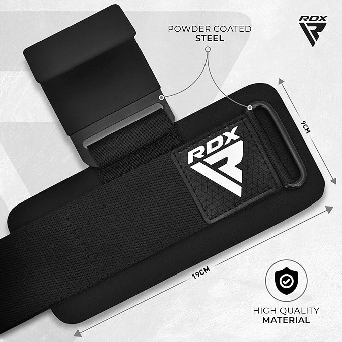 RDX Weight Lifting Hooks for Deadlifting (Pair) - 600Lbs Capacity - 8MM Neoprene Wrist Support Wraps - Grip Enhancer for Pull Ups Lat Pulldowns Rows - Adjustable Gym Workout Power Straps for Men Women