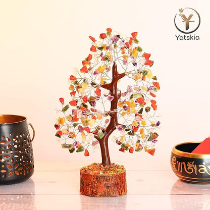 YATSKIA Mix Chakra Tree - Gemstone Tree of Life - Crystal Gifts for Women - Gemstones and Crystals - Crystal Trees for Positive Energy - Meditation Gifts