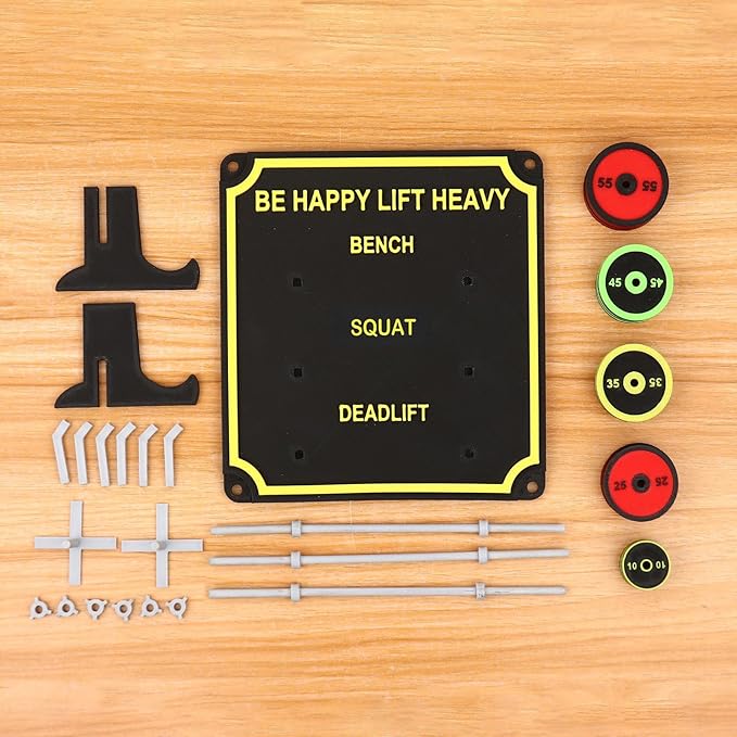 Bnesi Personalized Removable Mini Barbells Tracking Board Custom Weightlifting Tracking Board with Text Customized Board for Workout Tracking Gifts for Fitness Lovers